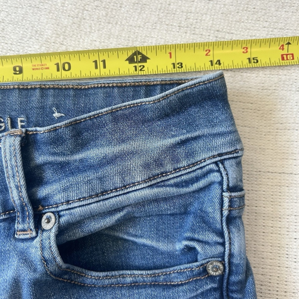 American Eagle Jeans Sz 6S Blue High Rise Artist Flare Stretch Denim 28x28.5 - Picture 10 of 16